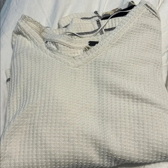 We The Free Off-the-Shoulder Oversized Sweater with Leopard Print Sleeves - Picture 10 of 12